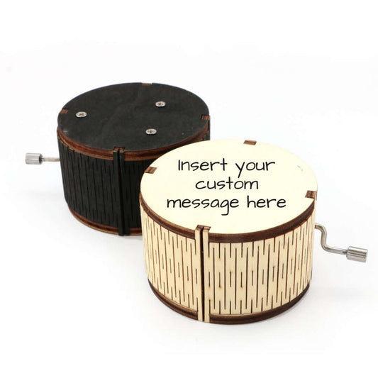 Cylindrical Hand Crank Music Box