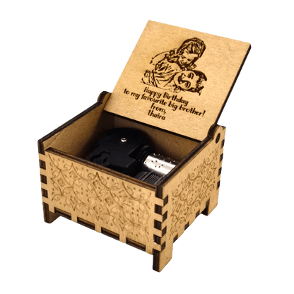 custom carved wind up box